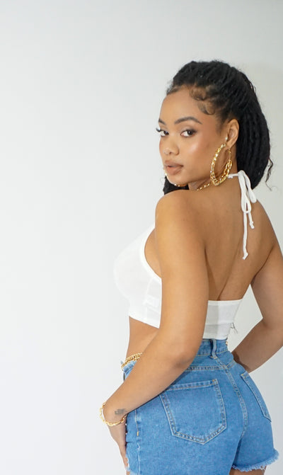 Jazmine Feminine Essence | Denim Cheeky Side Chain  Shorts